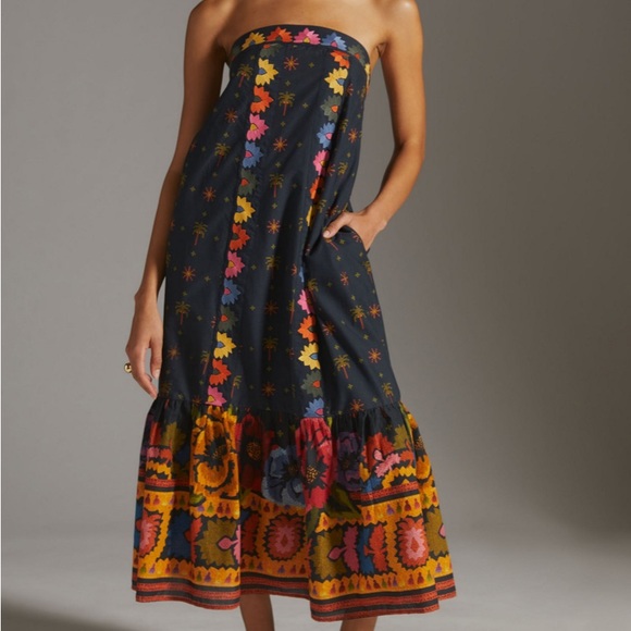 Anthropologie farm rio embroidered maxi dress - Picture 2 of 16